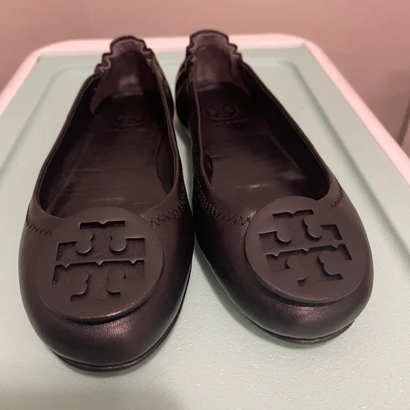Tory Burch Leather Minnie Ballet Flats - Picture 4 of 7